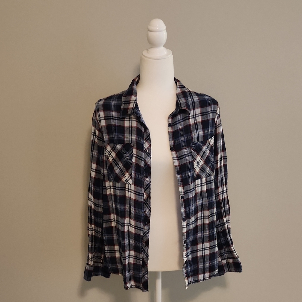 Plaid Button-Up Shirt